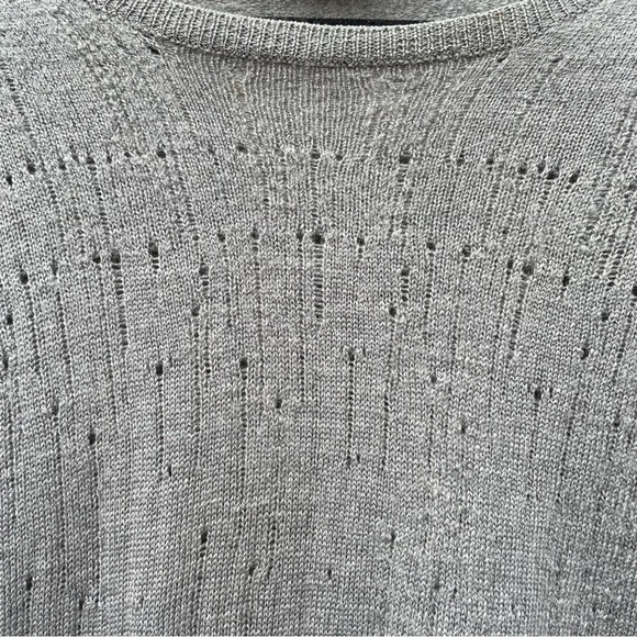 Neil Barrett Sweater Mens Grey Merino Wool Distressed Crew Neck Long Sleeve - Picture 4 of 12